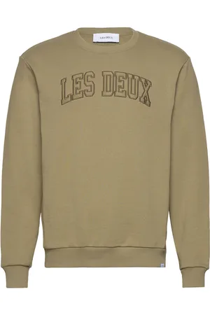 Les Deux Script Sweatshirt Tops Sweat-shirts & Hoodies Sweat-shirts Khaki Green