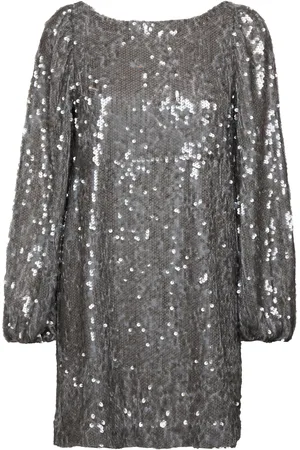 by Ti Mo Sequins Mini Dress Designers Short Dress Silver