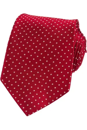 Portia 1924 Dots Silk Tie Solmio Kravatti Red