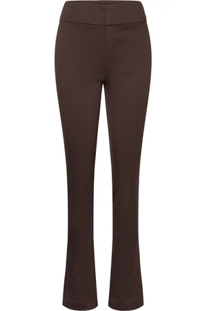 Rosemunde Trousers W/ Slit Bottoms Trousers Slim Fit Trousers Brown