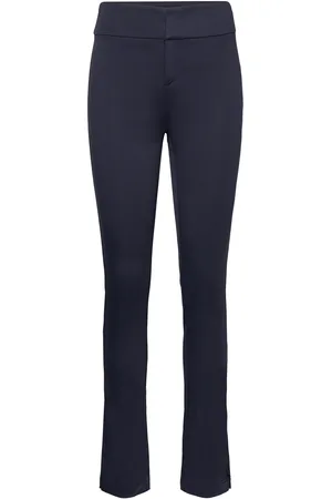 Rosemunde Trousers W/ Slit Bottoms Trousers Slim Fit Trousers Navy