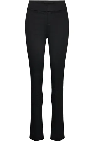 Rosemunde Trousers W/ Slit Bottoms Trousers Slim Fit Trousers Black