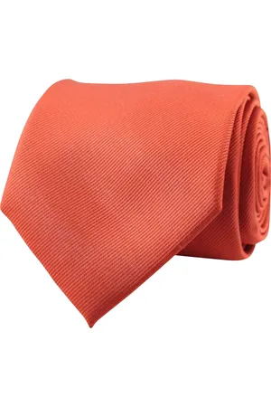 Portia 1924 Solid Silk Tie Solmio Kravatti Orange