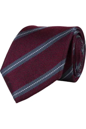Portia 1924 Regimental Silk Tie Solmio Kravatti Burgundy