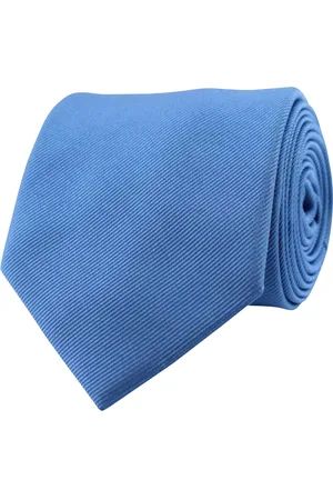 Portia 1924 Solid Silk Tie Solmio Kravatti Blue