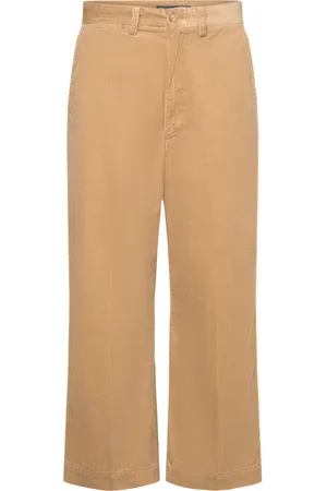 Ralph Lauren Wide-Wale Corduroy Wide-Leg Trouser Bottoms Trousers Wide Leg Beige