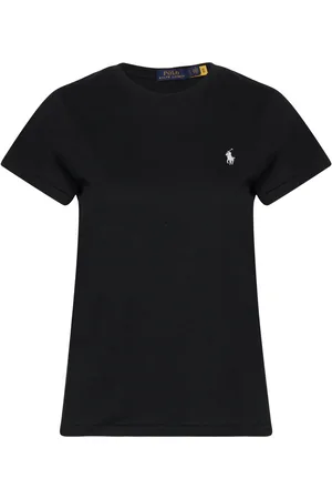 Ralph Lauren Cotton Jersey Crewneck Tee Tops T-shirts & Tops Short-sleeved Black