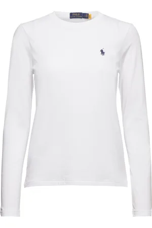 Ralph Lauren Long-Sleeve Jersey Crewneck Tee Tops T-shirts & Tops Long-sleeved White