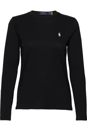 Ralph Lauren Long-Sleeve Jersey Crewneck Tee Tops T-shirts & Tops Long-sleeved Black
