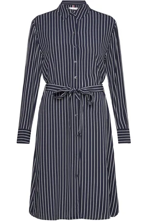 Tommy Hilfiger Fluid Viscose Crepe Knee Dress Polvipituinen Mekko Navy