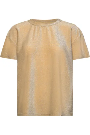 Coster Copenhagen Shimmer Tee Tops T-shirts & Tops Short-sleeved Gold