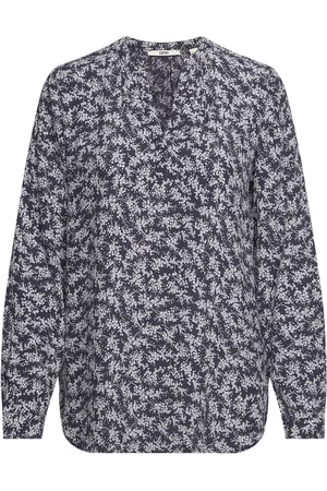 ESPRIT Blouses Woven Tops Blouses Long-sleeved Blue