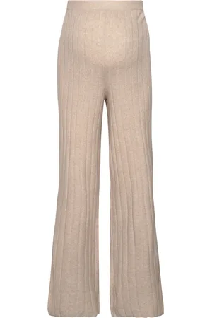 Mama;licious Mlana Knit Pant Hw A. Bottoms Trousers Beige