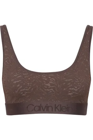 Calvin Klein Unlined Bralette Lingerie Bras & Tops Soft Bras Tank Top Bras Brown