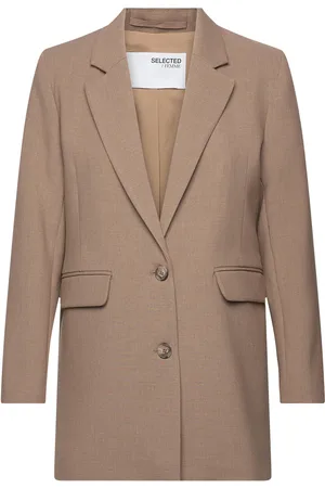 SELECTED Slfrita Ls Relaxed Blazer Camel Mel Noos Blazers Single Breasted Blazers Beige