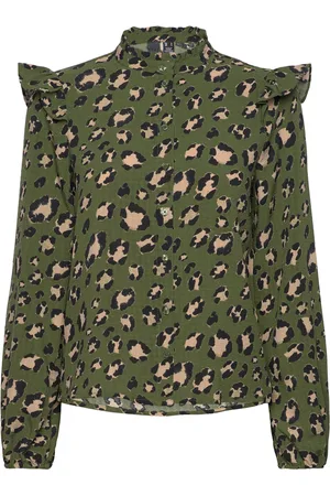 VERO MODA Vmsophia L/S Frill Shirt Wvn Boo Tops Shirts Long-sleeved Green