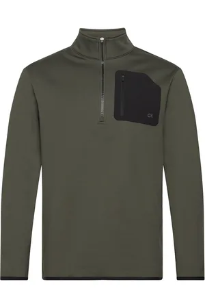 Calvin Klein Delta 1/2 Zip Mid-Layer Sport Sweat-shirts & Hoodies Fleeces & Midlayers Khaki Green