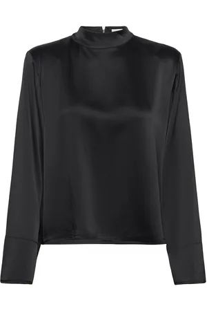 Dagmar Lina Top Tops Blouses Long-sleeved Black