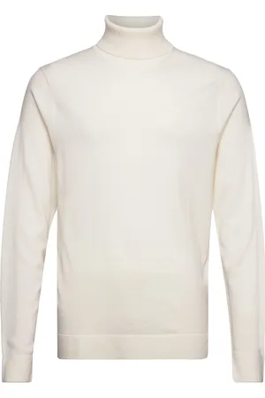 Calvin Klein Merino Turtle Neck Tops Knitwear Turtlenecks Cream
