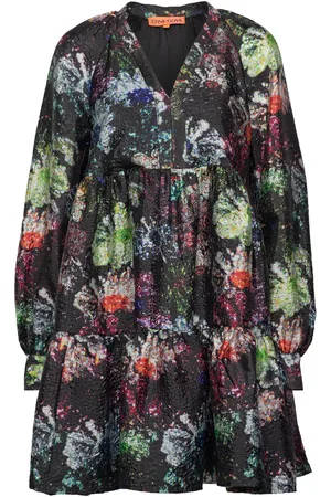 STINE GOYA Jasmine, 1916 Textured Poly Designers Short Dress Black