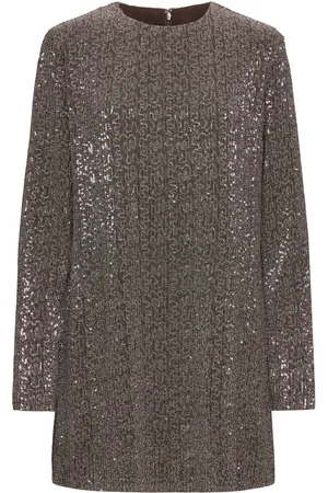 STINE GOYA Odis, 1903 Sequins Jersey Designers Short Dress Brown