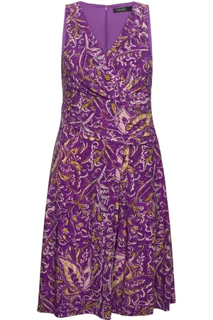 Ralph Lauren Print Surplice Jersey Sleeveless Dress Lyhyt Mekko Purple