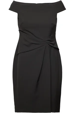 Ralph Lauren Crepe Off-The-Shoulder Cocktail Dress Lyhyt Mekko Black