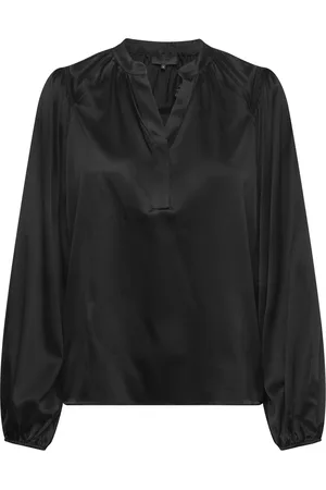 Levete Room Lr-Dakota Tops Blouses Long-sleeved Black