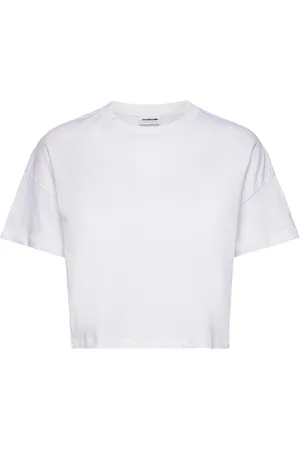 Noisy May Nmalena S/S O-Neck Semicrop Top Fwd Noos Tops T-shirts & Tops Short-sleeved White