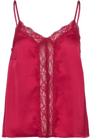 Lindex Camisole Lace Satin Toppi Red