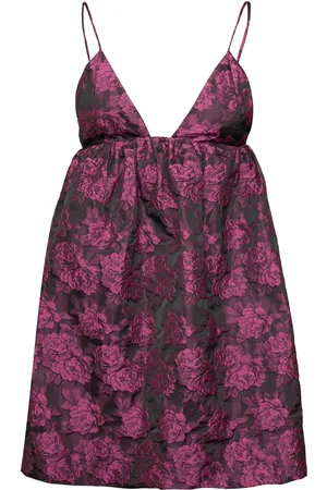 Ganni Botanic Jacquard Designers Short Dress Pink
