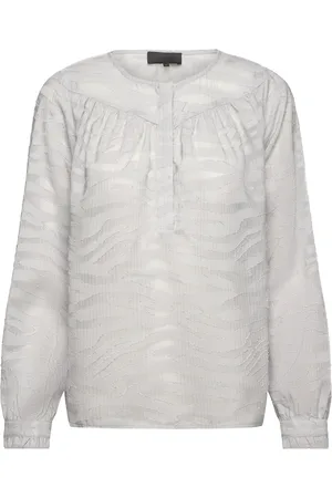 Levete Room Lr-Enya Tops Blouses Long-sleeved Grey
