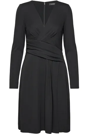 Ralph Lauren Jersey Long-Sleeve Dress Lyhyt Mekko Black