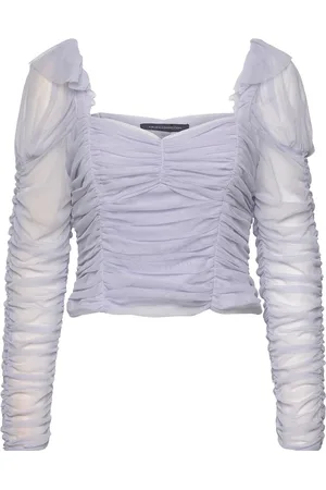 French Connection Edrea Tulle Top Tops Blouses Long-sleeved Purple