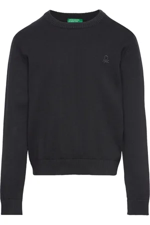 Benetton Crewneck Jersey Tops Sweat-shirts & Hoodies Sweat-shirts Black