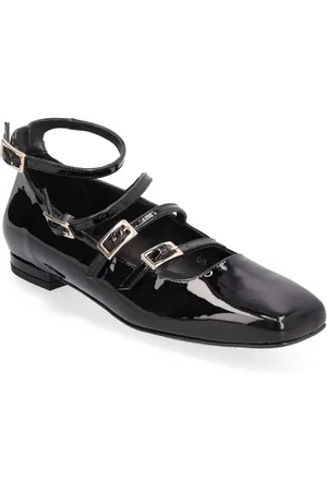 ALOHAS Luke Onix Coffee Brown Leather Ballet Flats Shoes Mary Jane Shoe Black
