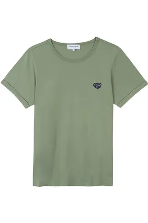 Maison Labiche Poitou Ptch Grand Coeur/Gots Designers T-shirts Short-sleeved Khaki Green