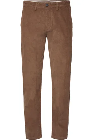SELECTED Slh196-Straight Miles Cord Pants W Noos Bottoms Trousers Chinos Brown
