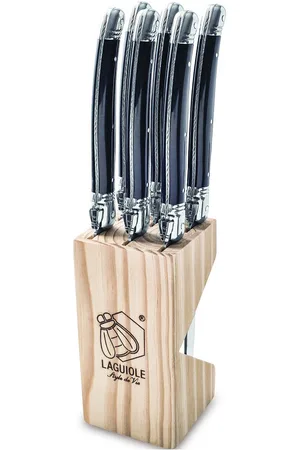 Laguiole Style de Vie Steak Knives Laguiole Set 6 Home Tableware Cutlery Steak Cutlery Black