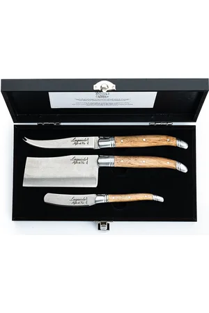 Laguiole Style de Vie Cheese Knives Laguiole Set 3 Home Tableware Cutlery Cheese Knives Brown