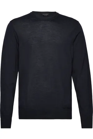 Emporio Armani Sweater Designers Knitwear Round Necks Navy