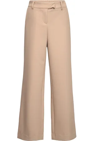 LMTD Nlfhegina Lw Wide Pant Bottoms Trousers Beige