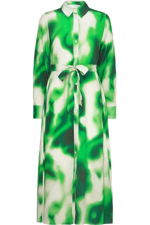 SELECTED Slfclaudine Ls Ankle Shirt Dress B Polvipituinen Mekko Green