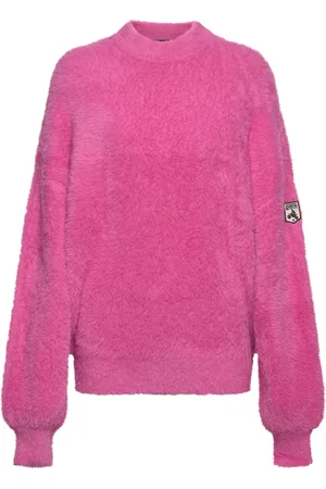 ROTATE Printed Fluffy Knit Shirt Designers Knitwear Jumpers Pink