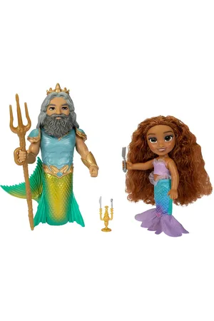 Jakks Disney The Little Mermaid - 6" Petite Ariel And Triton Set Toys Playsets & Action Figures Movies & Fairy Tale Characters Multi/patterned