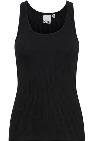 Ichi Ihpalmer Rib Box To Tops T-shirts & Tops Sleeveless Black