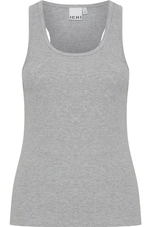 Ichi Ihpalmer Rib Box To Tops T-shirts & Tops Sleeveless Grey