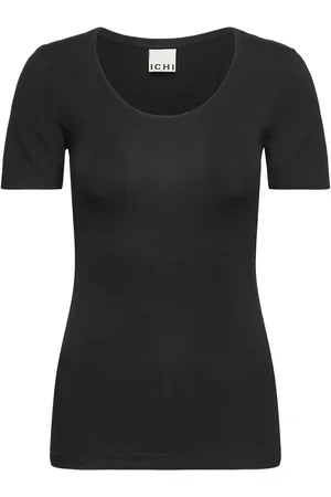 Ichi Ihzola Plain Ss Tops T-shirts & Tops Short-sleeved Black