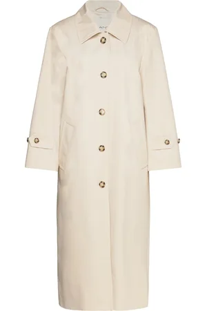 GANT Cotton Overcoat Ohut Pitkä Takki Beige