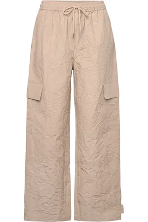 Part Two Feluccapw Pa Bottoms Trousers Wide Leg Beige